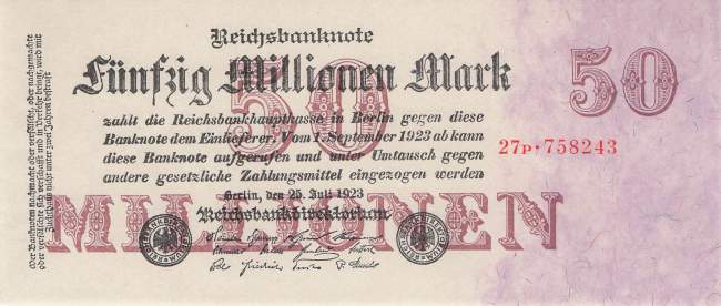 50 Million Mark 1923 ro.97b P